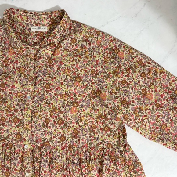 Natural Life Sz XL Yellow Pink Floral Puff Sleeve April Maxi Dress Cottagecore - Picture 4 of 6